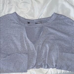Gray Long Sleeve Top